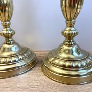 Antique pair of Louis Philippe period candlesticks and torches