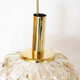 XL amber bubble glass pendant light by Helena Tynell for Glashutte Limburg
