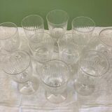 Baccarat 10 white wine glasses, Renaissance model, around 1900.
