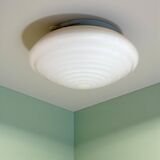 Art Deco White Glass Round Ceiling or Wall lamp