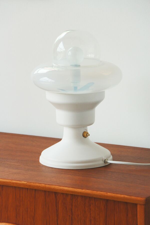 Lampe blanche design - années 70