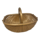Vintage curved wooden picnic basket with double lid — Style