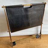 Leather and gilded brass magazine holder
