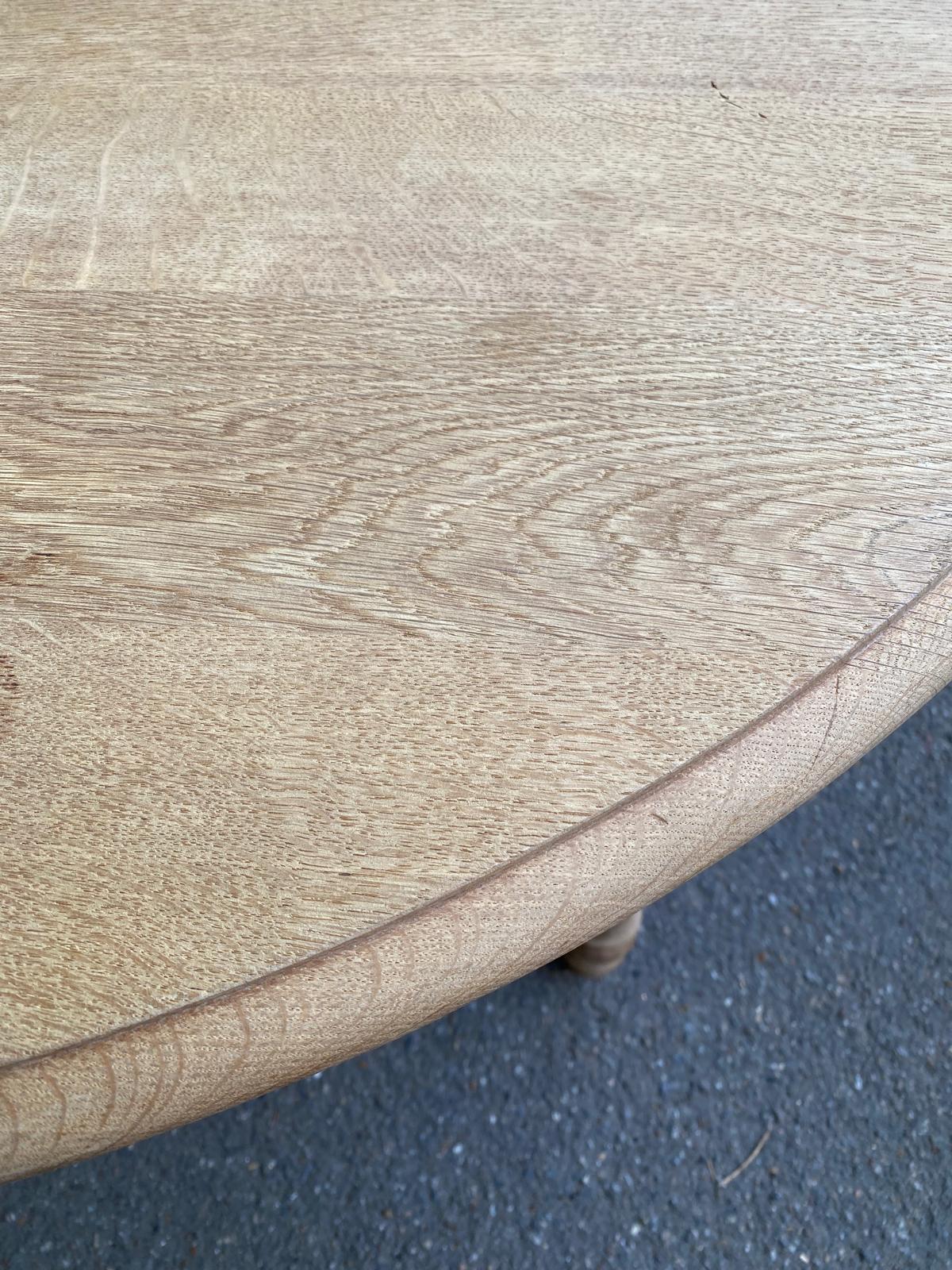 Louis Philippe 19th century round extendable dining table, renovated, 200cm