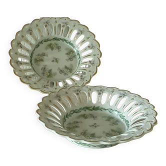 Assiettes coupelles en porcelaine de limoges atelier du tabalou decor floral