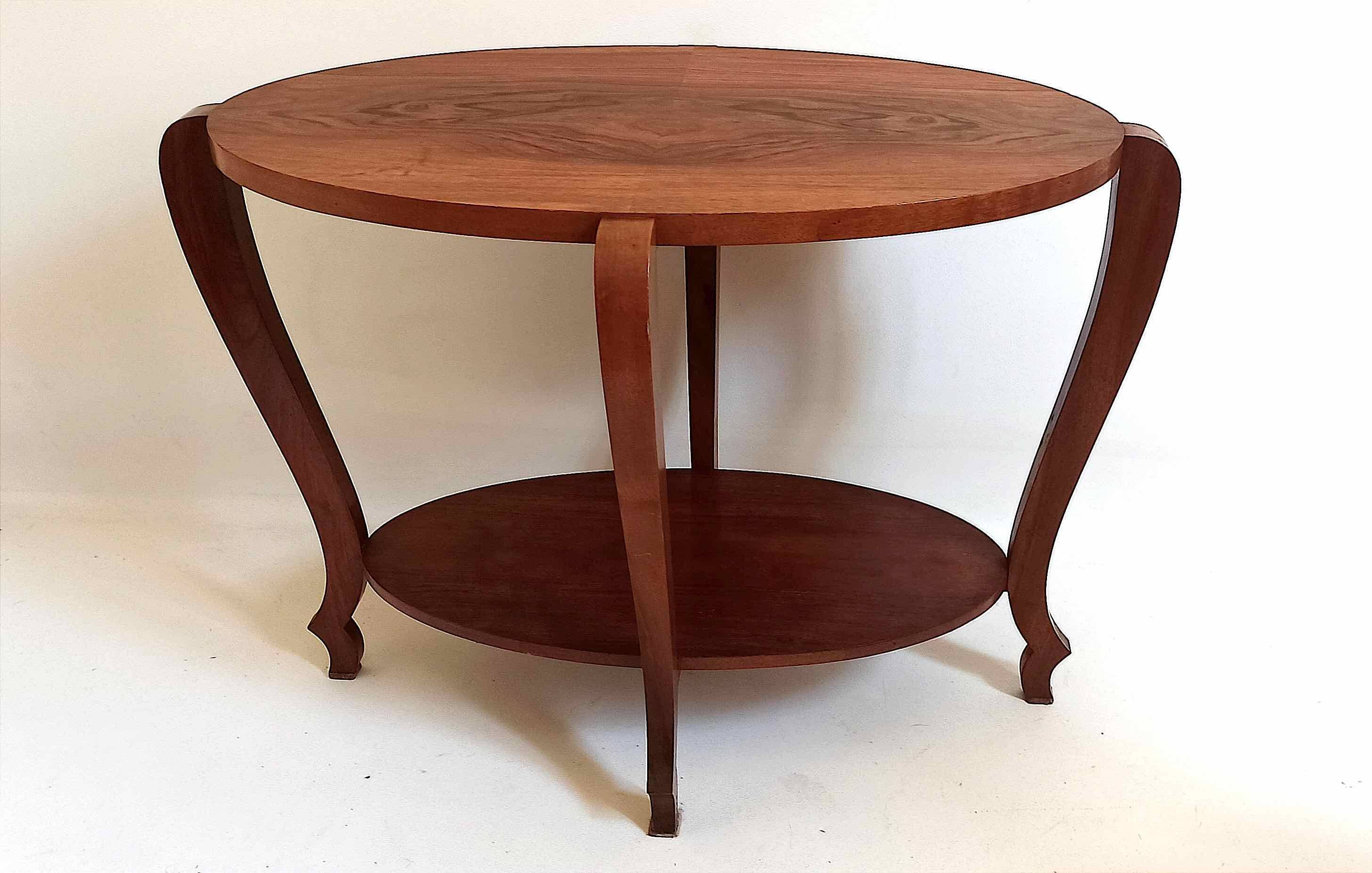 Art Deco oval pedestal table Width 80 cm
