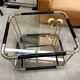 Brass and glass side coffee table 1970