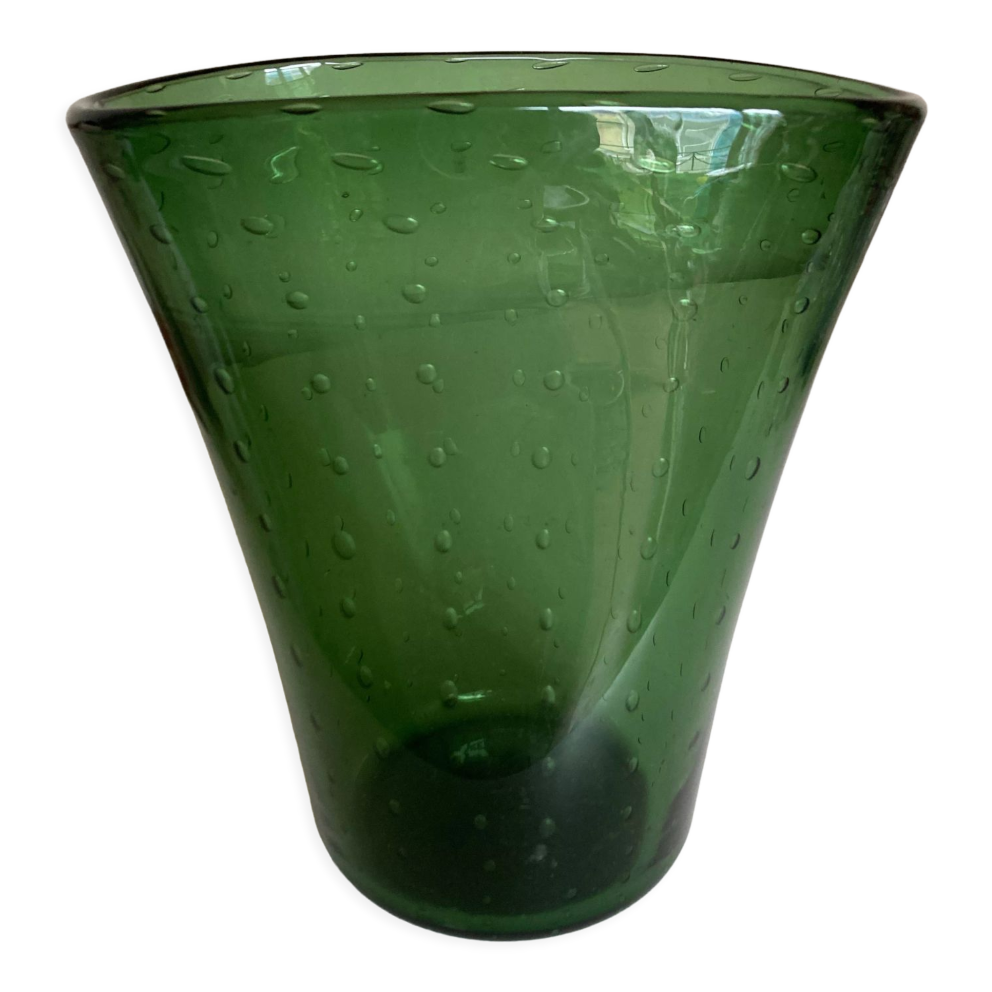 Empoli bubbles blown glass vase 1960