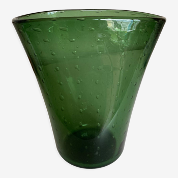 Empoli bubbles blown glass vase 1960