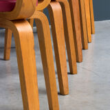 Lot de 4 chaises en plywood conçu par Cor Alons ed. C. de Boer, 1950