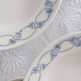 Set of 4 flowered earthenware soup plates