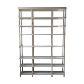 Bibliothèque, étagère XL Napoléon en bois patiné blanc