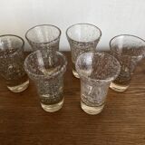 Set de 6 gobelets Biot rose des sables 1960 signés