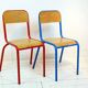 Série de 6 chaises en métal coloré