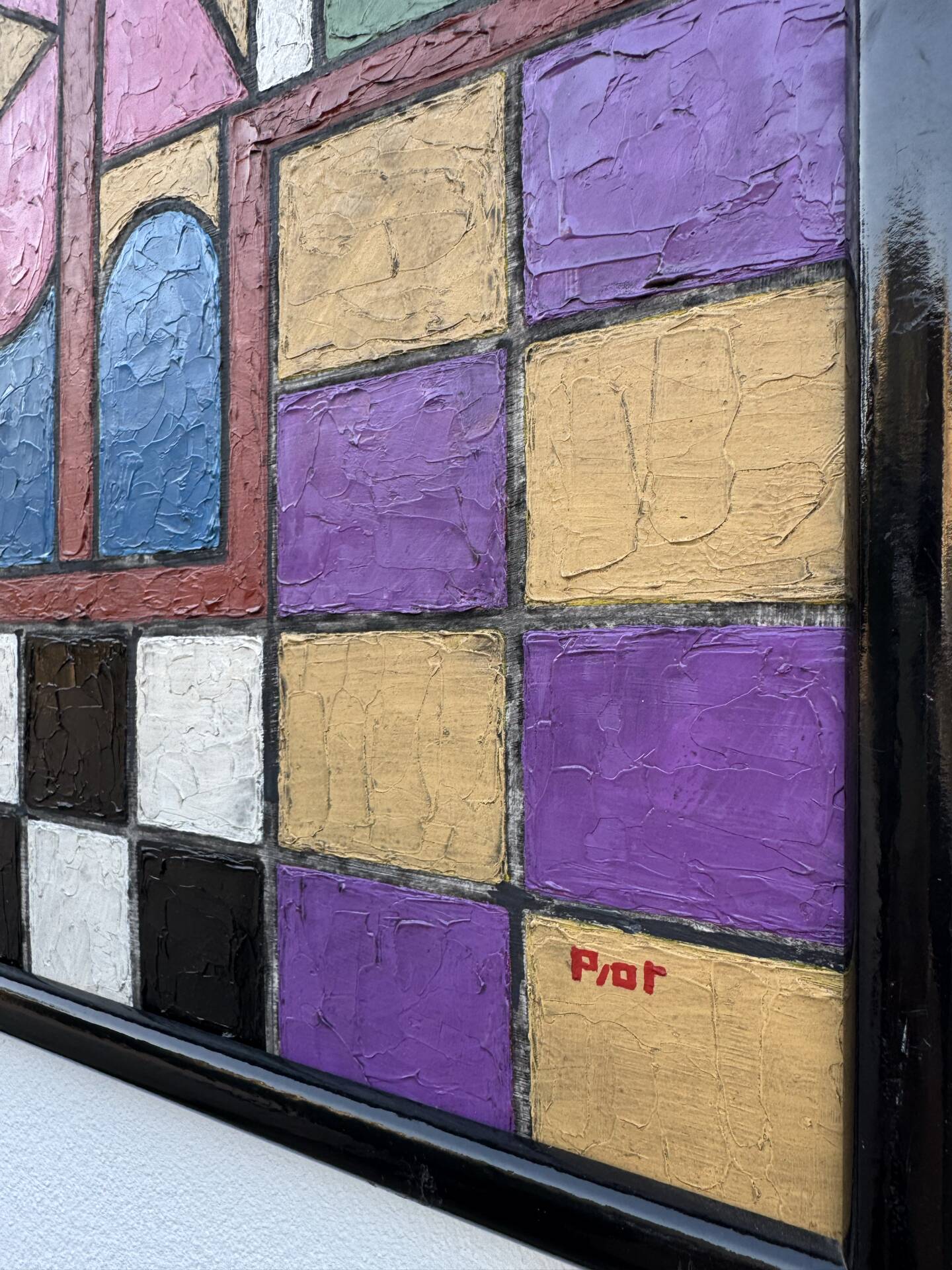 Tableau abstrait géométrique coloré
