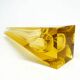 Vase Art Déco, cristal jaune, conçu par J. Hoffmann, Tchécoslovaquie, années 1930.