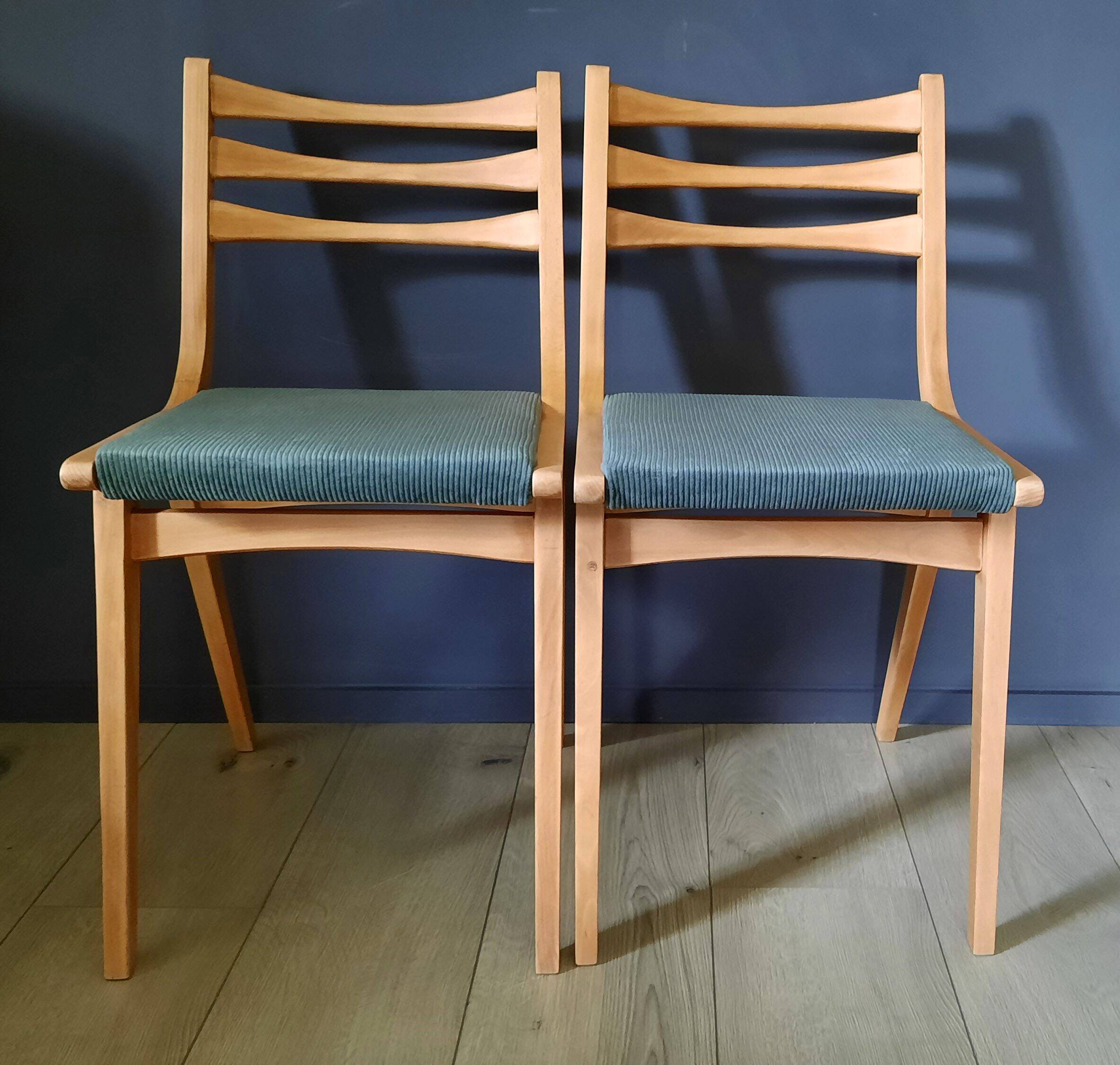 Pair of restored 1960s compass leg chairs
