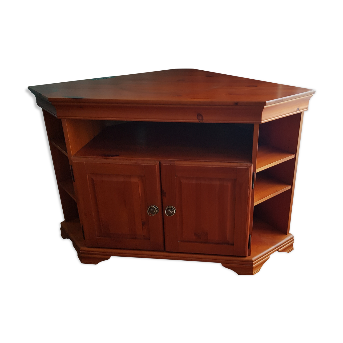 Solid wood corner TV cabinet Louis Philippe style