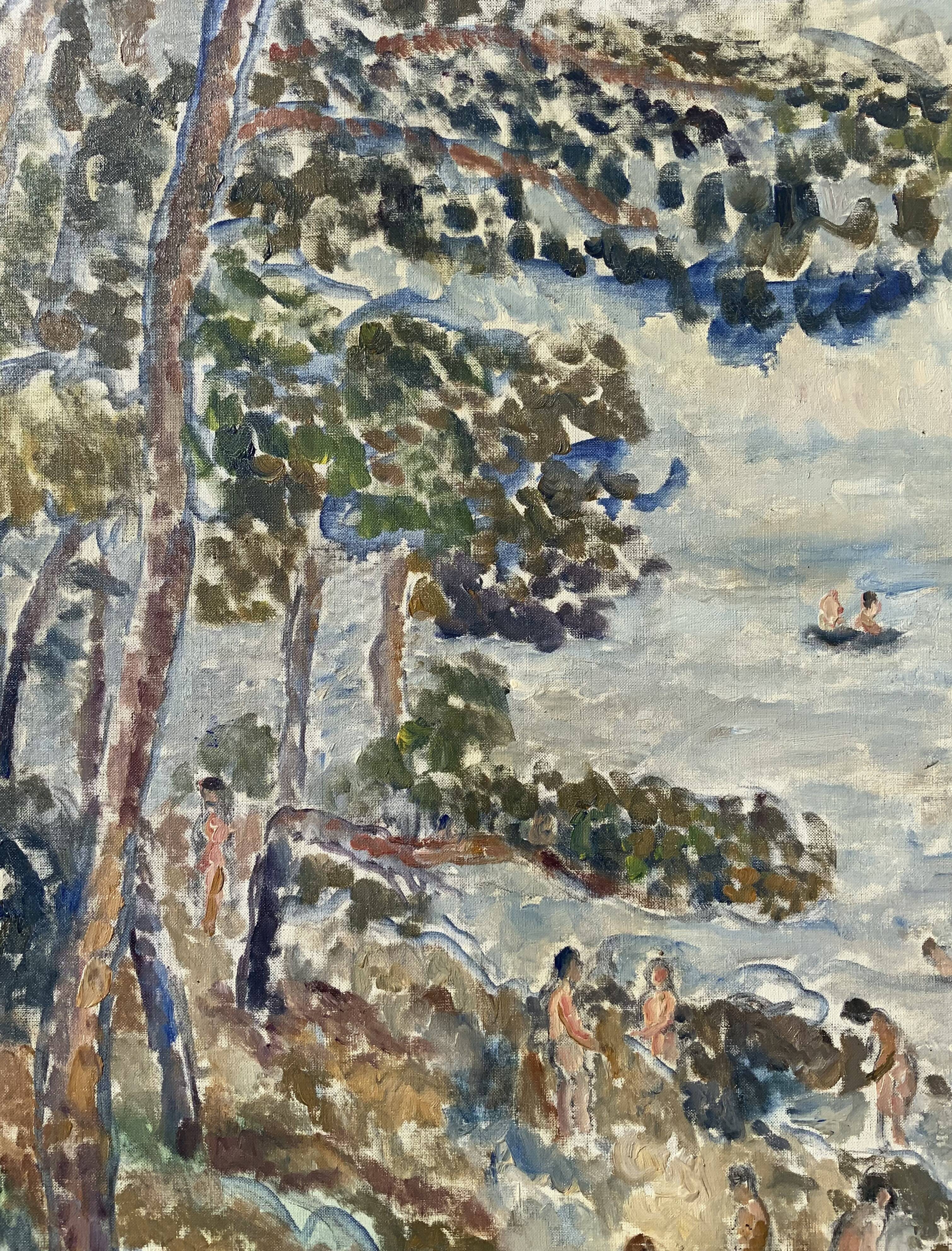 Vintage Oil On Canvas Landscape By Eva Eneroth, Paris, Mid 20th Century