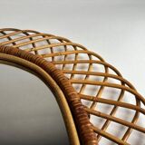 Rattan and Bamboo Mirror attributed to Franco Albini, 1970s