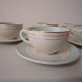 Set of 6 coffee cups with Lunéville saucers, Regency model