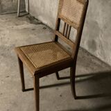 Vintage rattan wicker oak chair