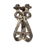 Triple candlestick Fat Lava signed Marius Giuge rare vintage Vallauris