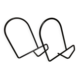 Pair of black metal bookends D