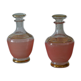 Pink and Golden carafes years 50