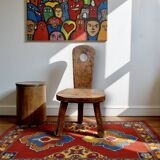 Antique peasant chair in solid wood – Handcrafted piece with rustic charm