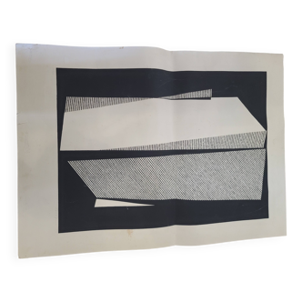 Contemporary Abstract Print Signed L.J. Griner 73 - #CAMR