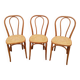 3 antique bistro chairs with canework