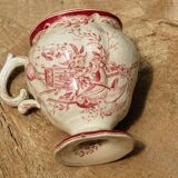 Sarreguemines earthenware mustard pot, Watteau model