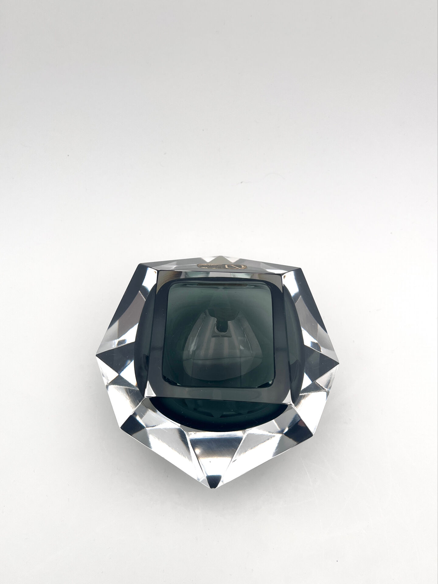 Murano Bowl V. Nason & C. Geometric Smoke 15cm 1.17kg