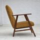 1960s, Danish armchair, furniture wool fabric, teak wood, oak wood.