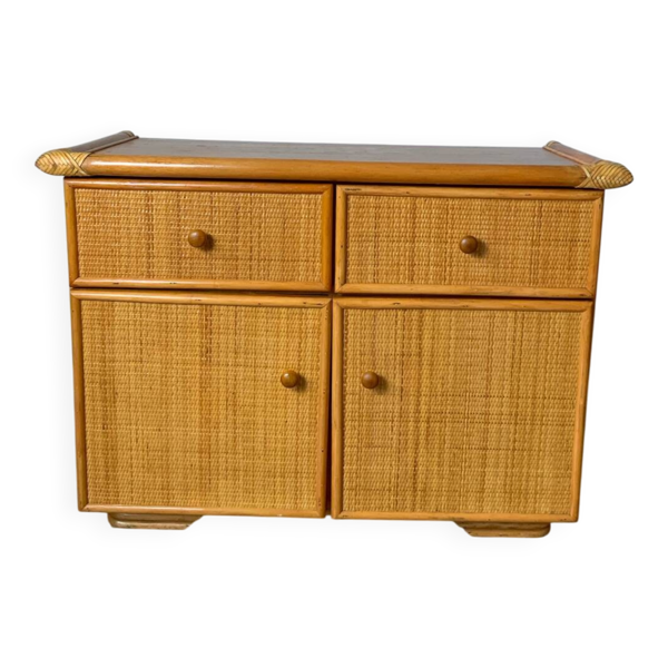 Buffet en rotin et bambou