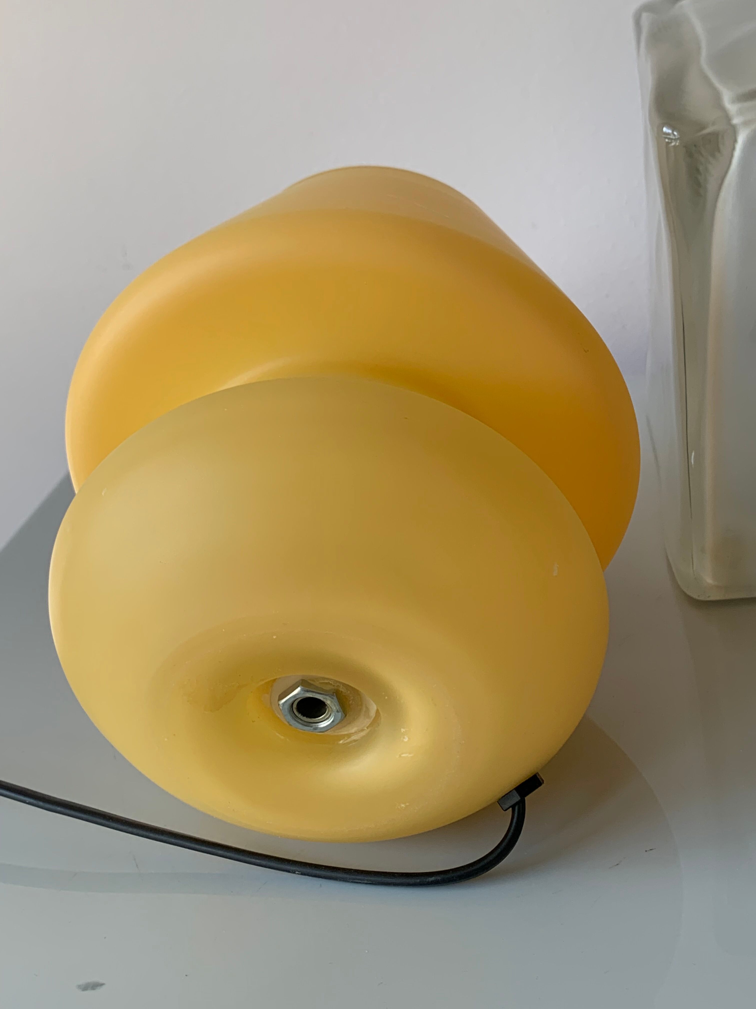Vintage mushroom lamp in yellow glass habitat