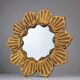 Hollywood Regency Giltwood Carved Flower Sunburst Mirror 1950s