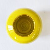 Yellow glazed ceramic sugar bowl