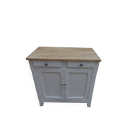 Vintage Parisian buffet re-enchanted in pearl grey, wooden top.