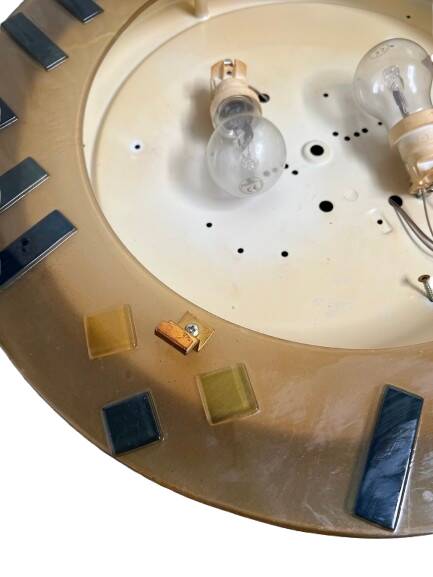 Wall/ceiling light in colored glass