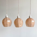 Pink and silver opaline globe hanging