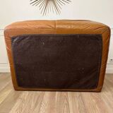 Vintage caramel leather bench