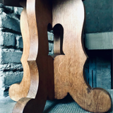 Brutalist oak side table