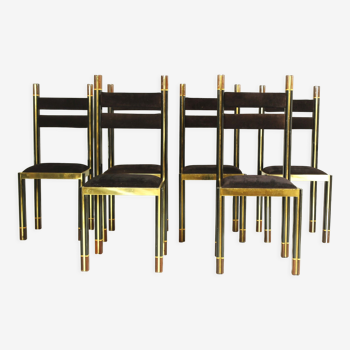 Set of 6 Chairs by Paolo Barracchia for Roman Deco, 1978