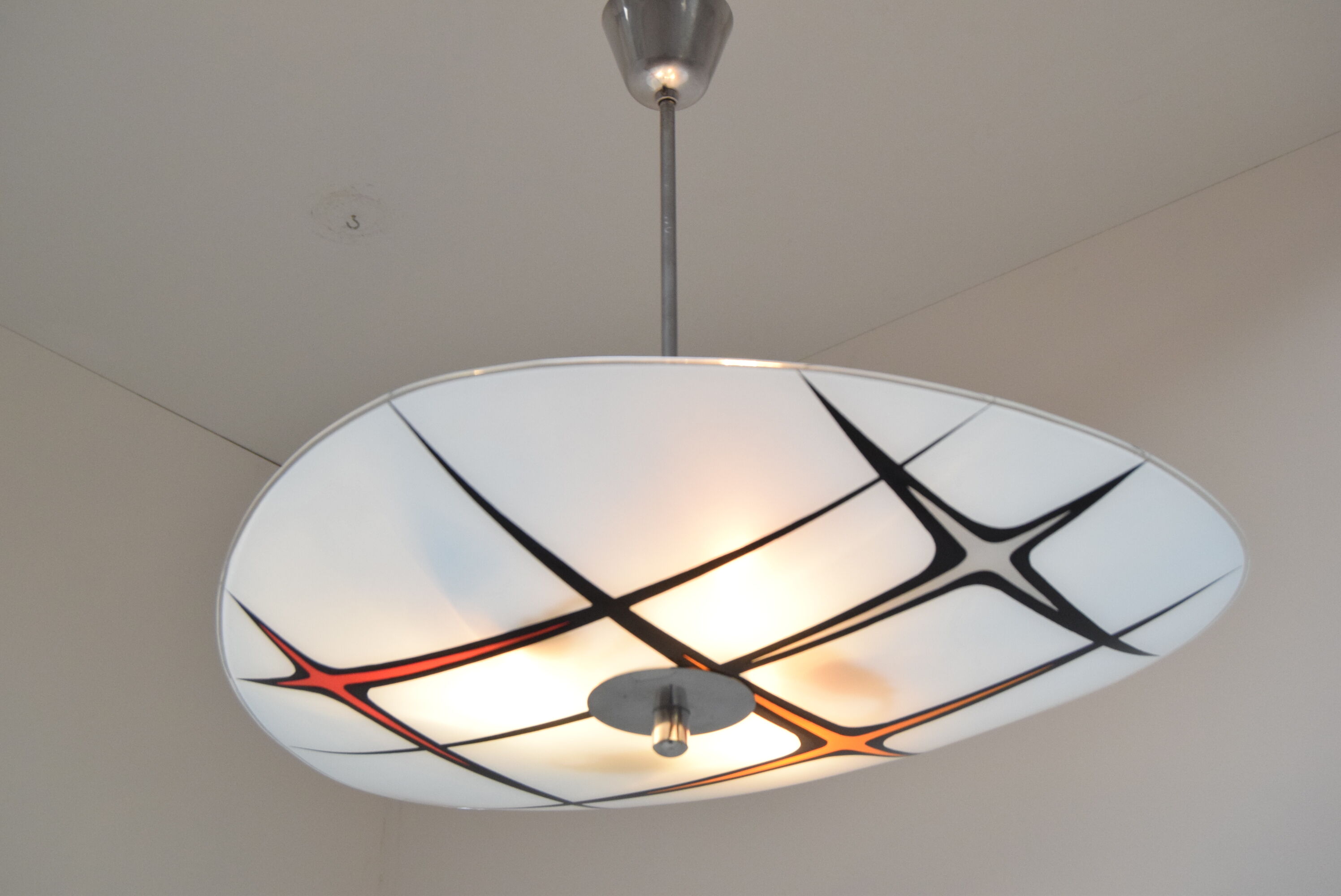 Mid-century Glass Pendant by  Napako,1970’s.