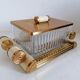 Butter biscuit box modernist mirror tray art deco style