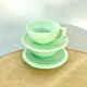 2 cups and saucers opaline mint art deco 50/60