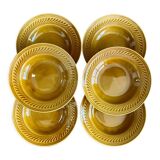 6 vintage Gien hollow plates