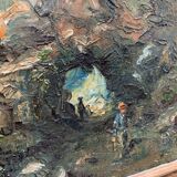 Oil on canvas, bucolic landscape, early 20th century